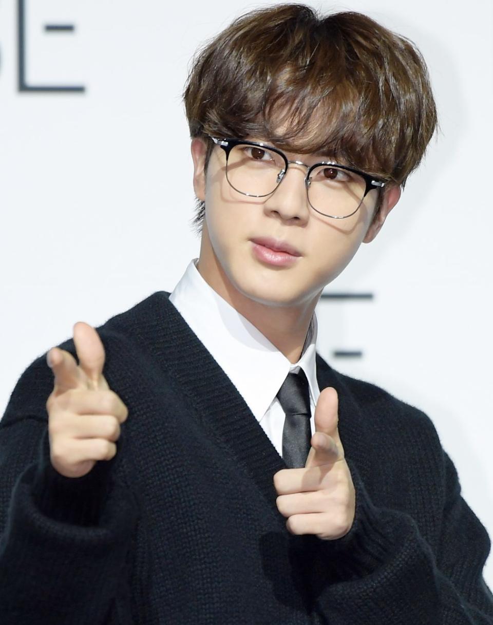 SEOUL, SOUTH KOREA - NOVEMBER 20: Jin of BTS during BTS's New Album 'BE (Deluxe Edition)' Release Press Conference at Dongdaemun Design Plaza on November 20, 2020 in Seoul, South Korea. (Photo by The Chosunilbo JNS/Imazins via Getty Images)