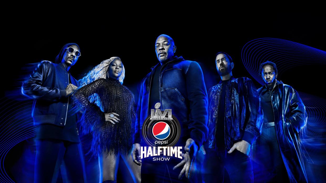 Dr. Dre, Snoop Dogg, Eminem, Mary J. Blige and Kendrick Lamar will headline the Pepsi Super Bowl LVI Halftime Show.