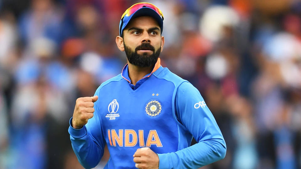 Indian captain Virat Kohli memorably asked Indiasupported not to boo Australian rival Steve Smith during the 2019 Cricket World Cup, after Smith returned from a 12-month ban. (Photo credit should read ADRIAN DENNIS/AFP via Getty Images)