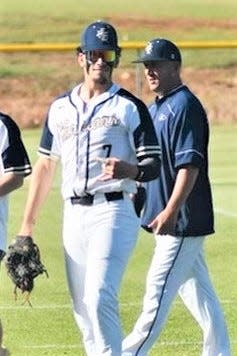 CJ Farmer and Craig Brock, Region 4AA player and coach of the year.