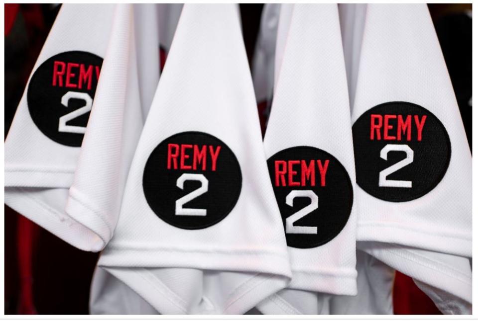 #2 patch being worn by the Red Sox this season in honor of Jerry Remy