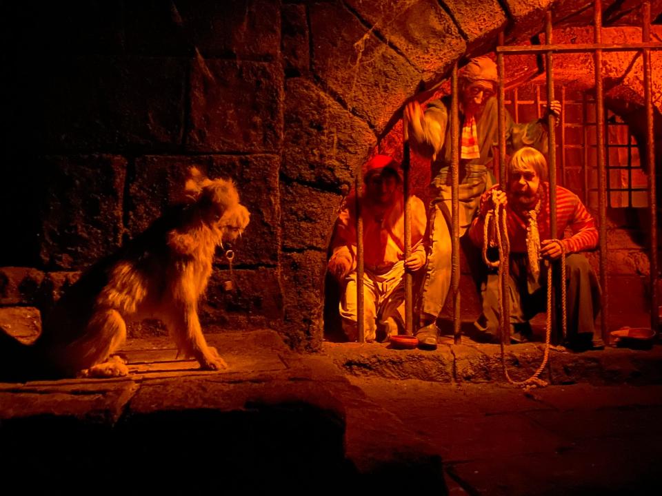 scene from the pirates of caribbean ride at disney world