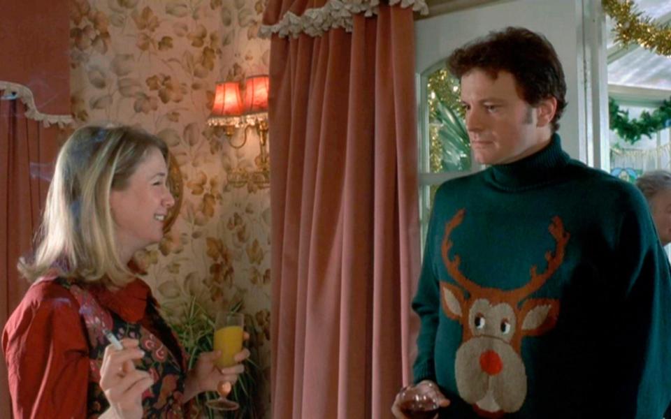 Renée Zellweger as Bridget and Colin Firth as Mark Darcy