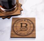 <p><strong>NakedWoodWorks</strong></p><p>amazon.com</p><p><strong>$24.99</strong></p><p>Save their coffee table from water rings with this set of four natural wood coasters, which you can have engraved with your recipients' names and anniversary date.</p>