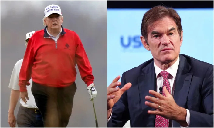 Former President Donald Trump (L), Dr. Mehmet Oz (R).