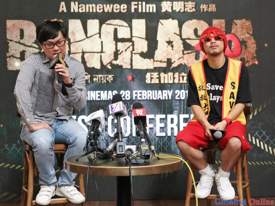 Producer Fred Chong and director Namewee discussing "Banglasia 2.0" at the press conference held earlier today.