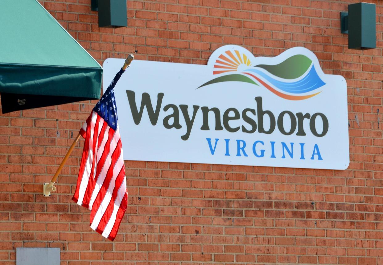 A sign on the side of the building at 301 West Main St. in downtown Waynesboro.