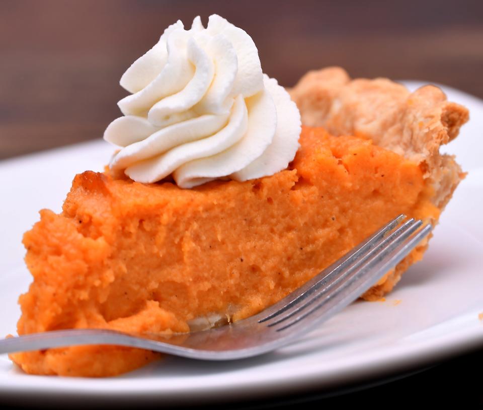 Blue Moon's Sweet Potato Pie is a new offering on their Thanksgiving menu.