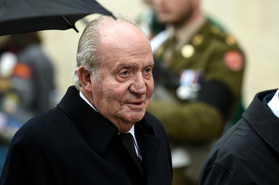 Spain´s former King Juan Carlos I arrives for the funeral ceremony of Jean d'Aviano, Grand Duke of Luxembourg, on May 4, 2019, in Luxembourg City. - The Grand Duke of Luxembourg died on April 23, 2019 aged 98. (Photo by JOHN THYS / Belga / AFP) / Belgium OUT        (Photo credit should read JOHN THYS/AFP via Getty Images)