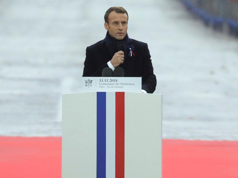 Emmanuel Macron warns of ‘dangers’ of nationalism in Armistice speech aimed at Trump and Putin