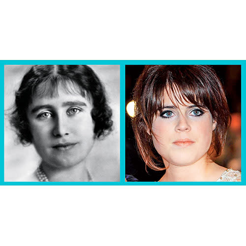 Princess Eugenie has her great grandmother to thank for the shape of her face. The Queen Mother and the rebel royal, who were born 90 years apart, were also blessed with similar full, pursed lips. <b>CLICK HERE FOR THE LATEST CELEBRITY NEWS! </b>