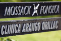A company list showing the Mossack Fonseca law firm is pictured on a sign at the Arango Orillac Building in Panama City April 3, 2016. REUTERS/Carlos Jasso