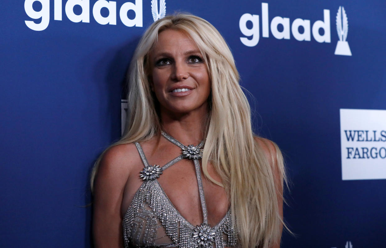 Singer Britney Spears poses at the 29th Annual GLAAD Media Awards in Beverly Hills, California, U.S., April12, 2018. REUTERS/Mario Anzuoni