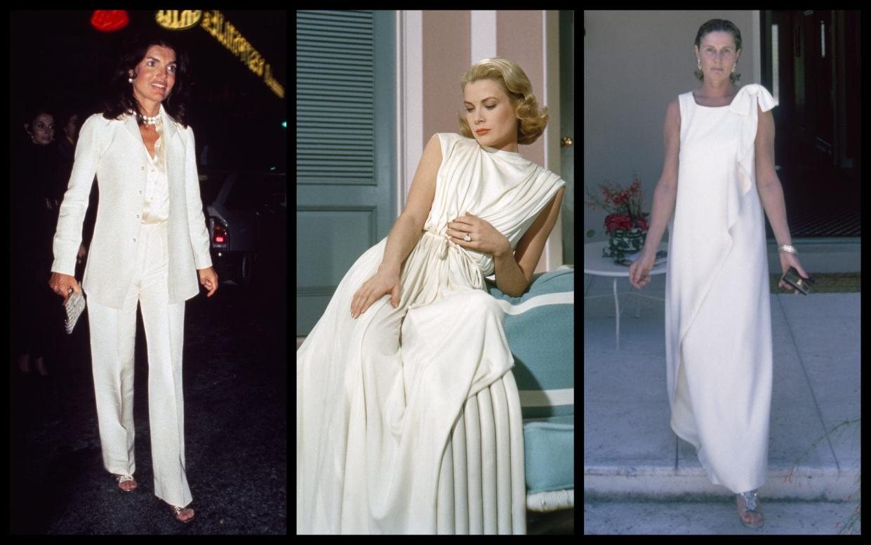 white Jackie Kennedy, Grace Kelly and Nancy "Slim" Keith - Getty Images