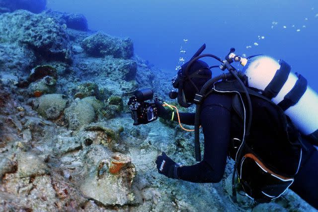 <p>Hellenic Ministry of Culture</p> Researchers examine the sea floor near Kasos in Greece