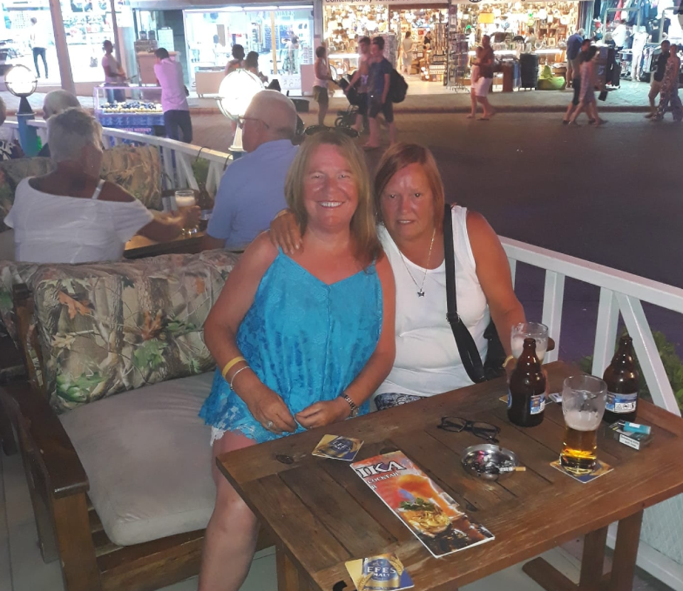 Ann Dunn (left) with a friend on holiday (Facebook)