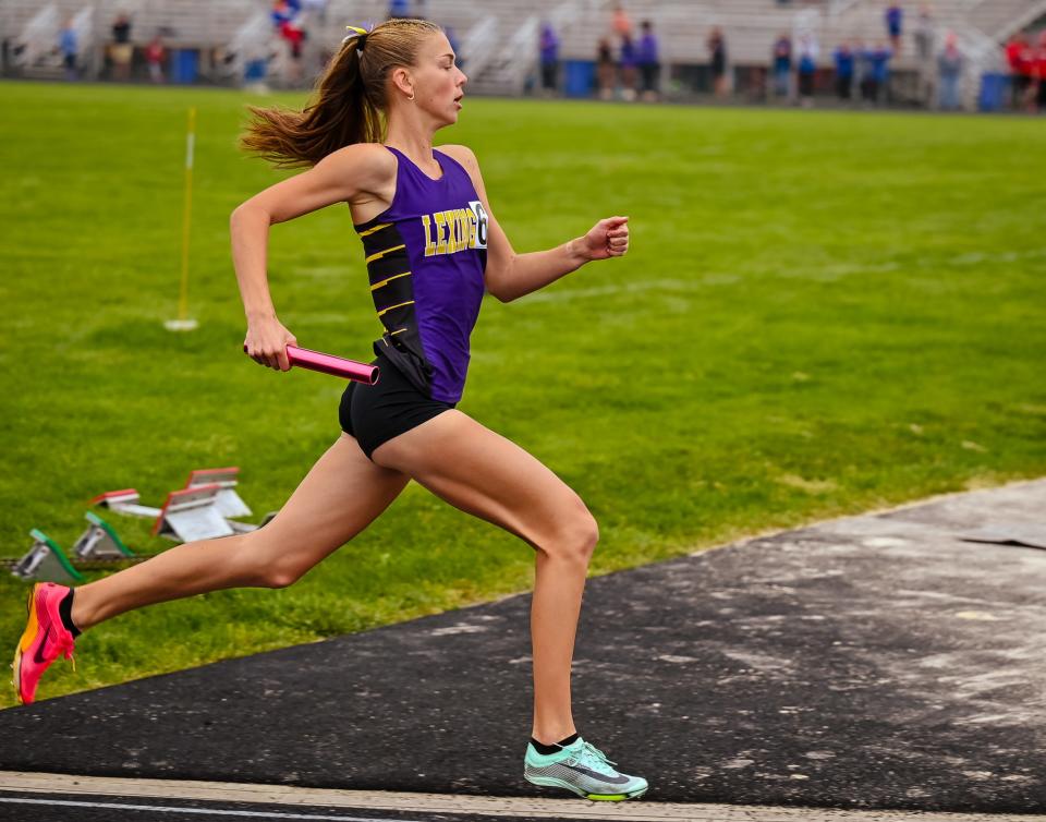 Lexington's Elyana Weaver competed in the Division II district track meet on Saturday helping Lady Lex win a team title.