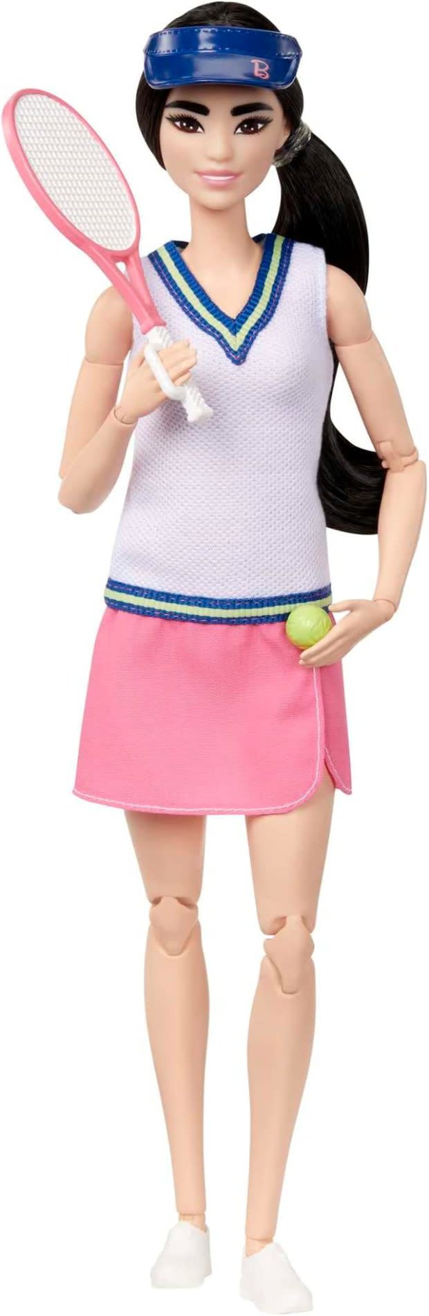 <p>Barbie Career Tennis Player Doll, $16, <a href="https://rstyle.me/+12bT5kh_yaPmqIh-pcm_9w" rel="nofollow noopener" target="_blank" data-ylk="slk:available here;elm:context_link;itc:0;sec:content-canvas" class="link ">available here</a></p>