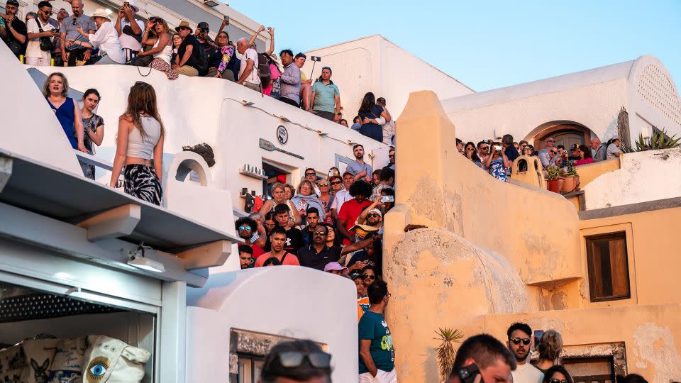 The battle for the best balcony spot begins in Oia on June 30th.  - Xavier Duvot/Hans Lucas/AFP/Getty Images