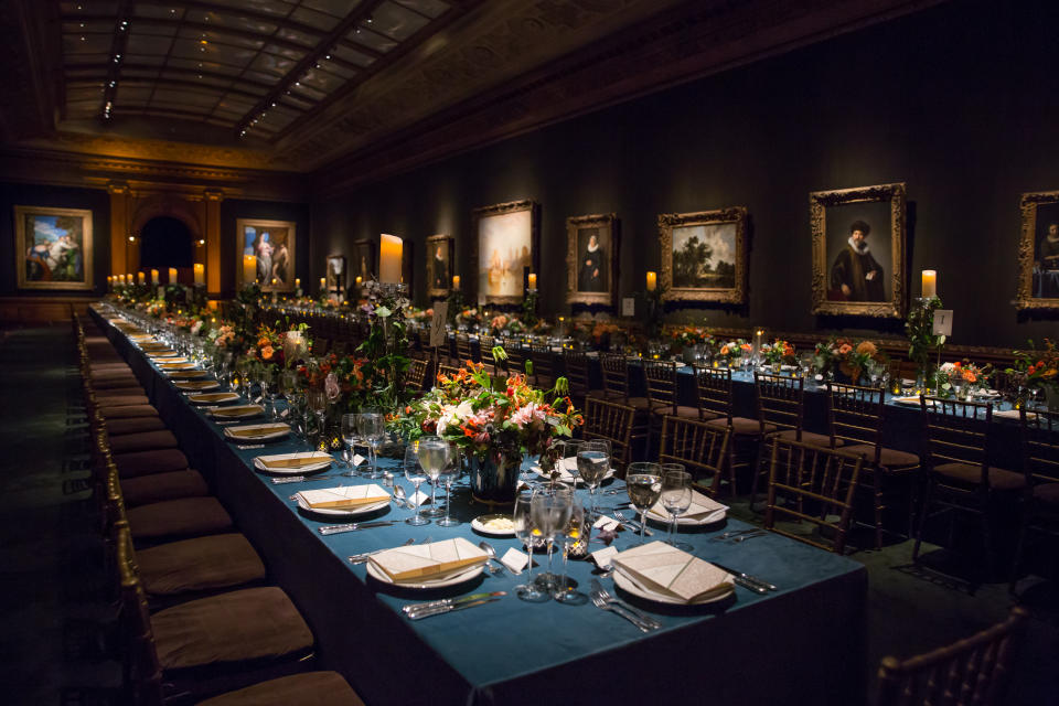 The annual black-tie event is the only time dinner is served in the museum's galleries.