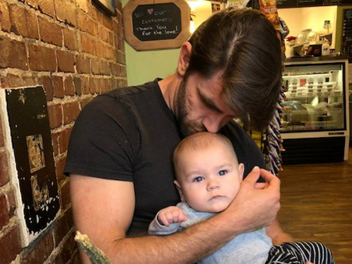 Paul Francis Duffy with son Luca  (Gwen Dudley / SWNS)