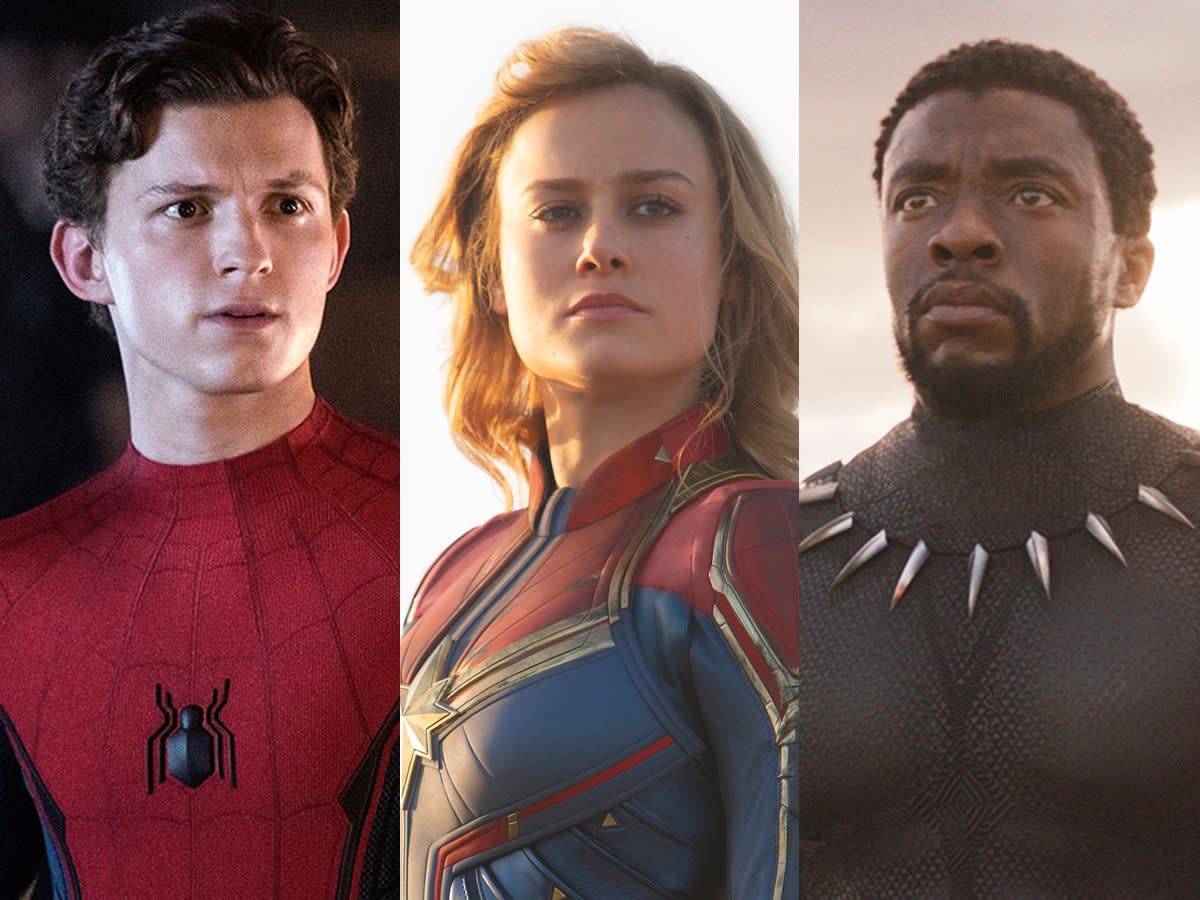 spider man captain marvel blk panther