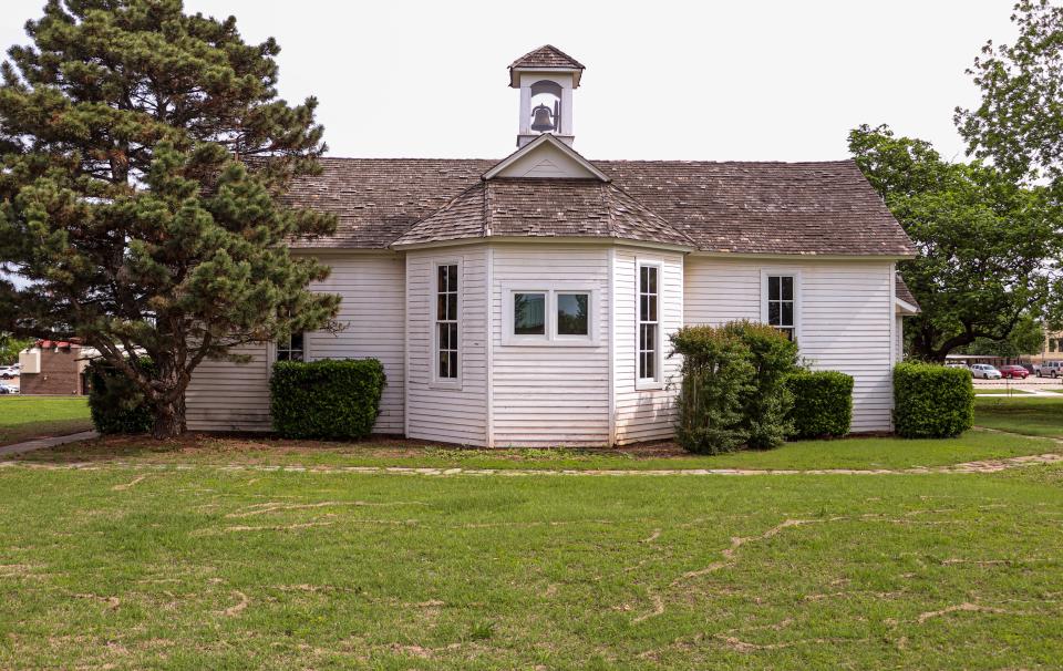 The Shawnee Friends Mission church building, pictured Wednesday, was built as early as 1879 as a Quaker meeting place serving the Absentee Shawnee and other area tribes.