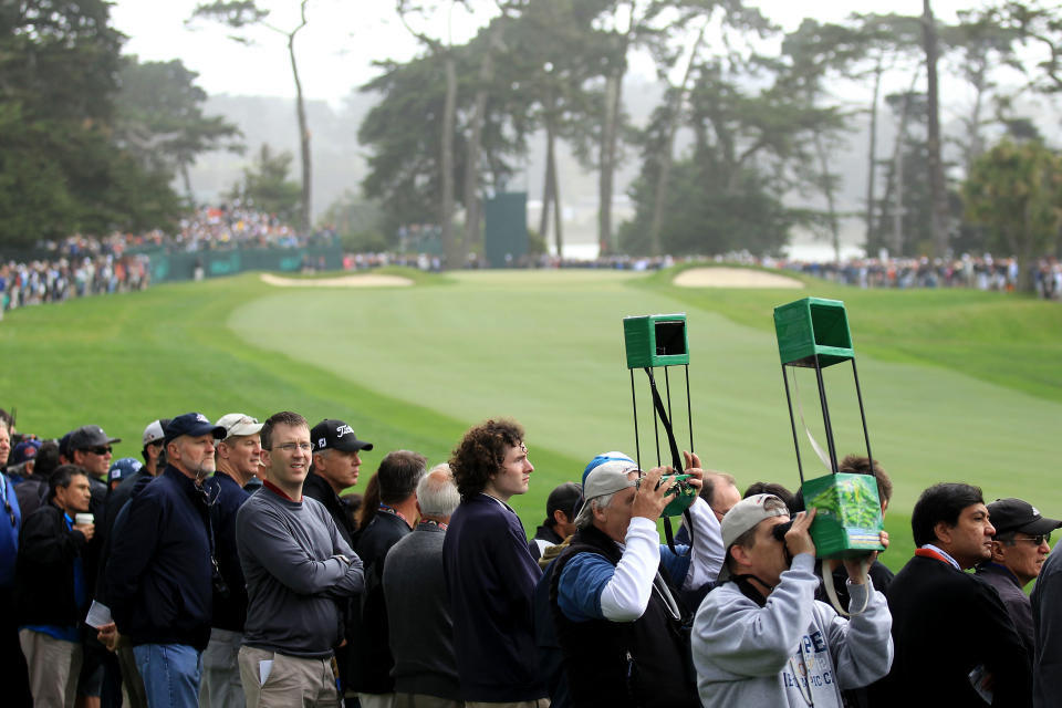 Fans watch the play during the first round of the 112th U.S. Open at The Olympic Club on June 14, 2012 in San Francisco, California. (Photo by David Cannon/Getty Images)