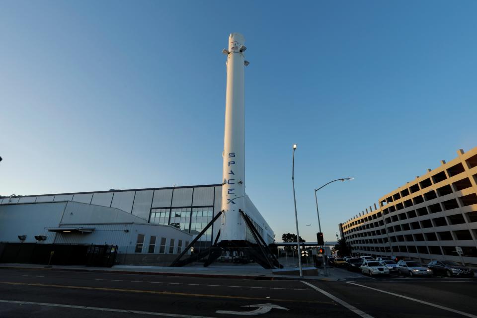 SpaceX headquarters is shown in Hawthorne, California.