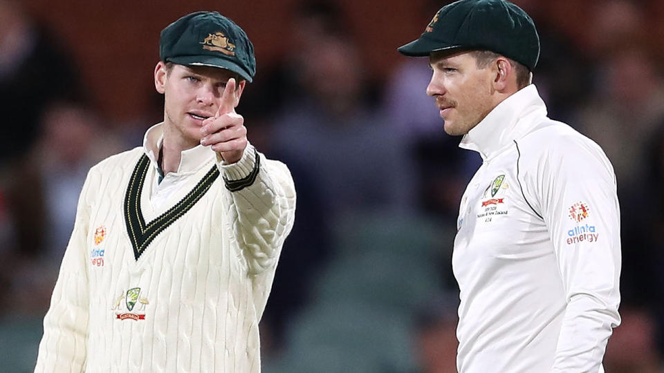 Steve Smith and Tim Paine, pictured here during a Test match against Pakistan in 2019.