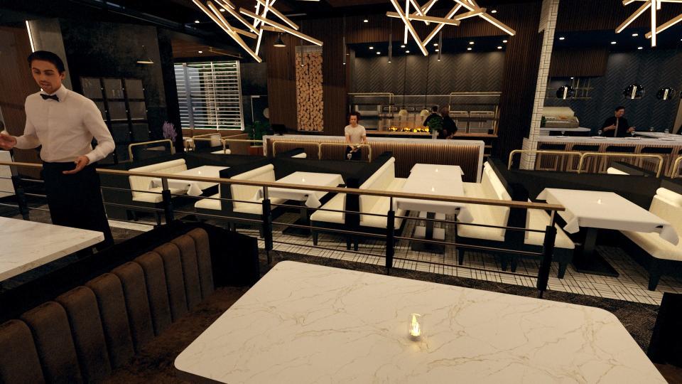The king booths at Prime & Providence sit a bit higher so diners can see into the open kitchen.