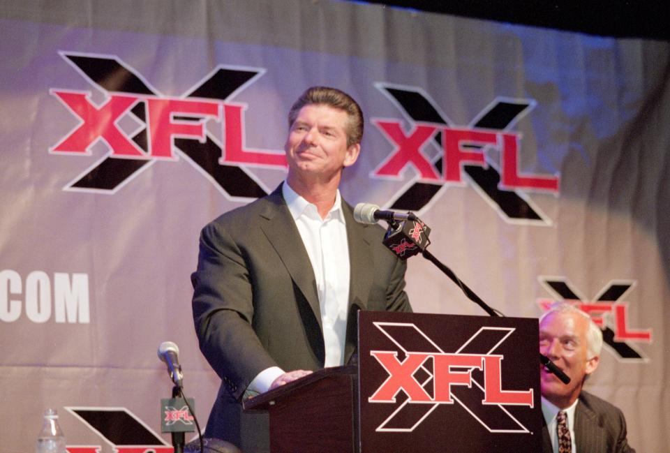 Vince McMahon has team names for his new XFL, which launches in 2020. (Getty Images)