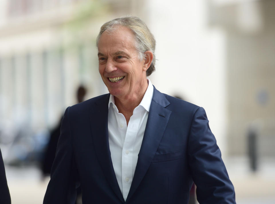  Former prime minister Tony Blair outside the BBC's New Broadcasting House this week. (PA)