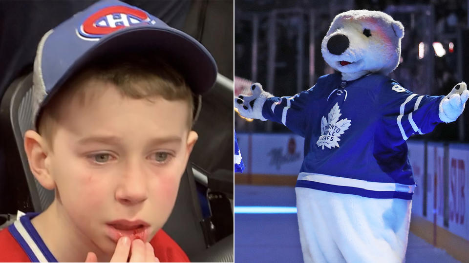 The Maple Leafs are trying to clear the air regarding an interaction with a young Canadiens fan. (Photo of Carlton via Getty)