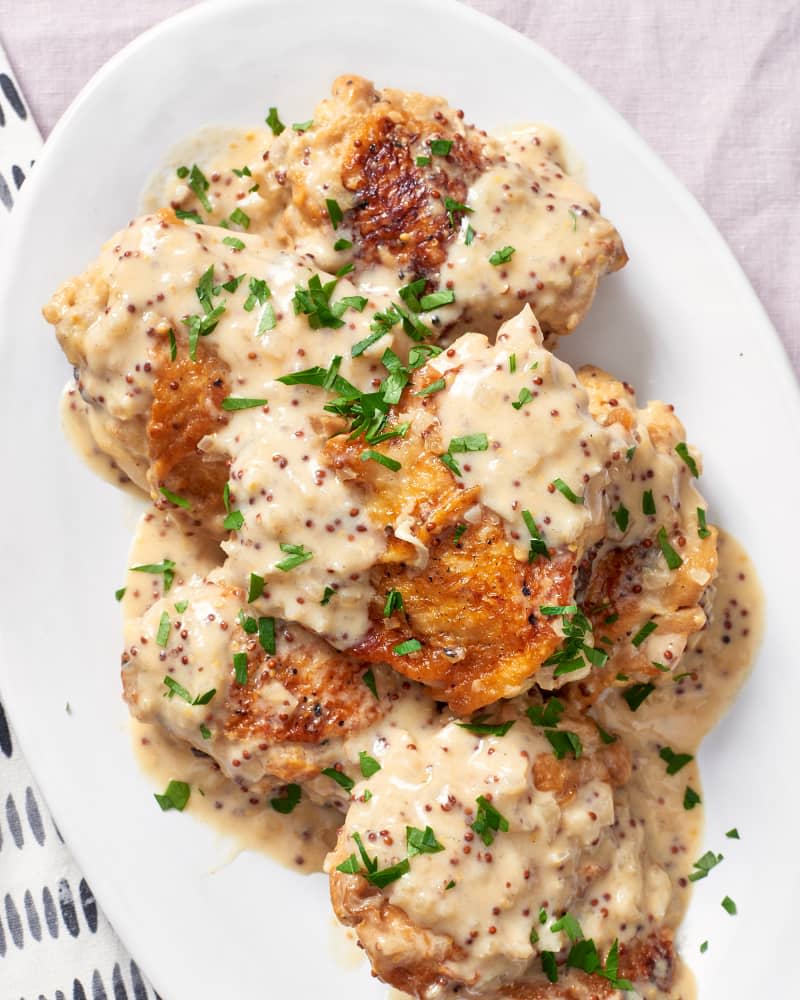 Slow Cooker Creamy French Mustard Chicken