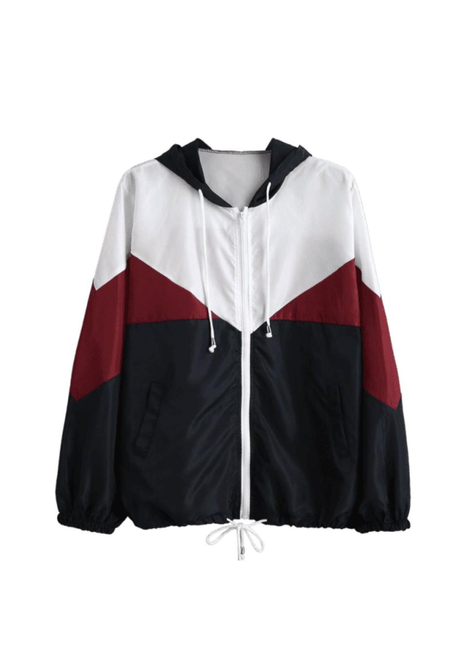 Zaful Tricolor Plus-Size Light Windbreaker Jacket