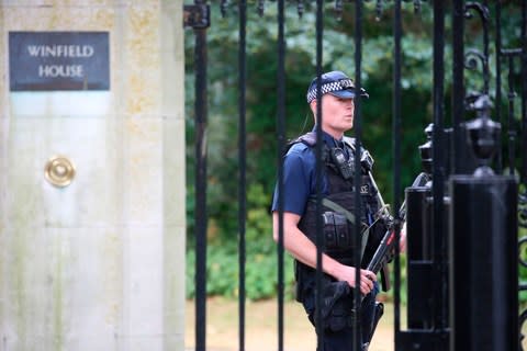 Winfield House under armed guard this week - Credit: GETTY