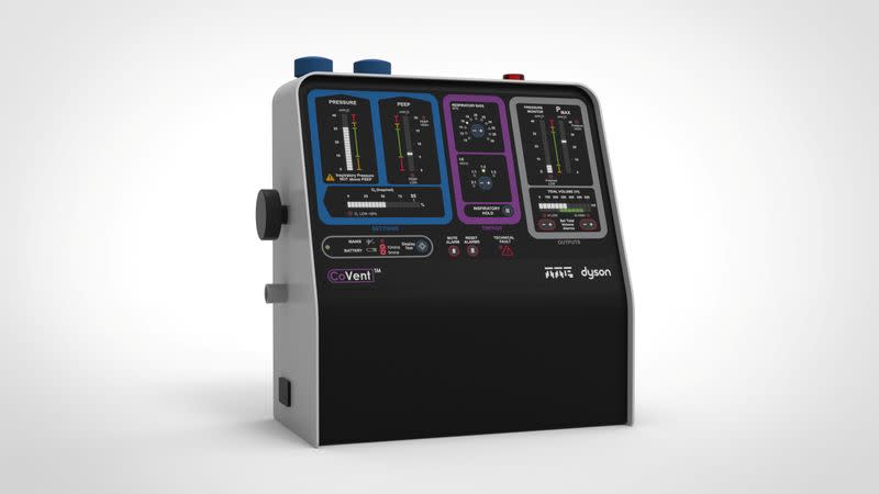 A graphic representation of CoVent ventilator designed by Dyson