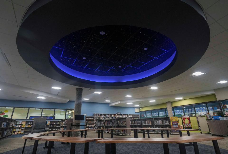 A storytelling circle is part of the new Gaenslen Library  which is fully accessible to students with disabilities and special needs.