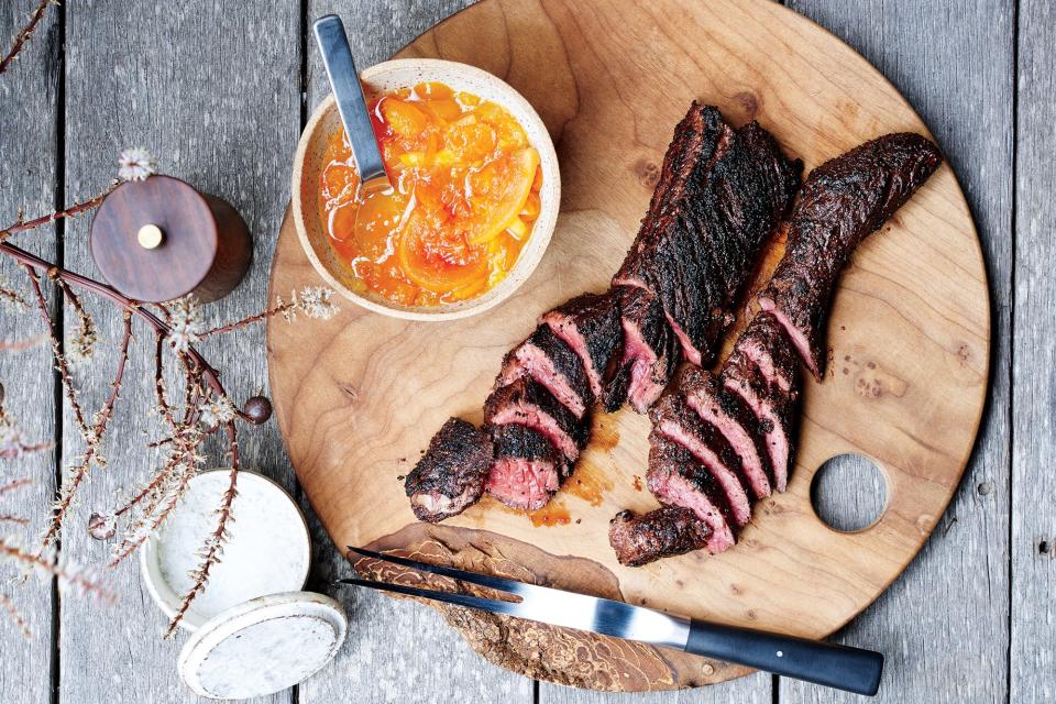 Spiced and Grilled Steaks With Citrus Chutney