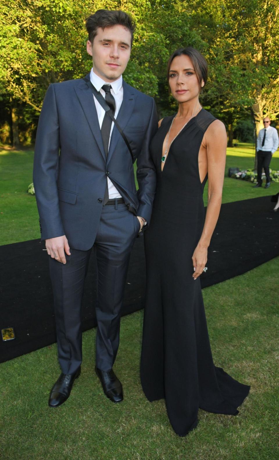 Perfect date: Victoria Beckham took son Brooklyn Beckham as her date for the night (Dave Benett)