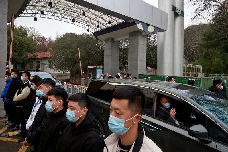 WHO team tasked with investigating the origins of the coronavirus disease (COVID-19), leave the Hubei provincial center for disease control in Wuhan