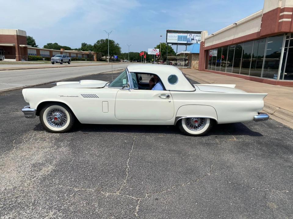 This classic Ford Thunderbird will be one of 35 cars to be auctioned  this month at the site of Harry Patterson's former Crazy Cars museum.