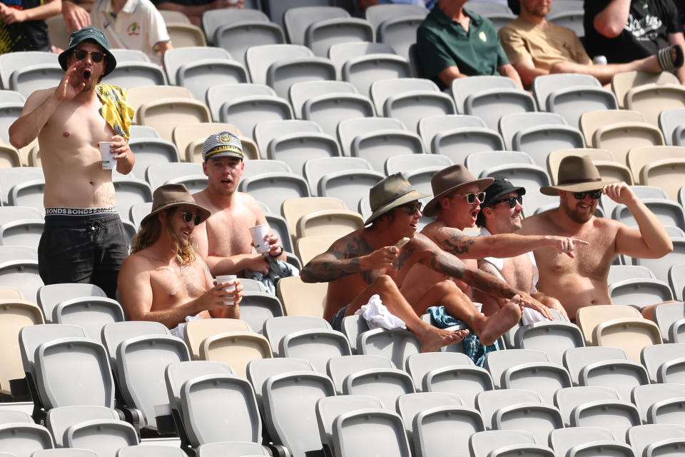 Fans, pictured here during the first Test between Australia and Pakistan.