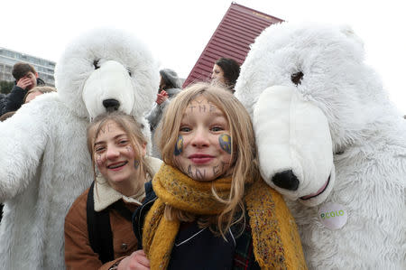 Belgian students claim for urgent measures to combat climate change during a demonstration in central Brussels, Belgium January 31, 2019. REUTERS/Yves Herman