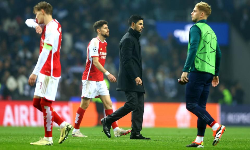 <span>Mikel Arteta was frustrated by his team’s performance in the first-leg defeat against Porto.</span><span>Photograph: Kieran McManus/Shutterstock</span>