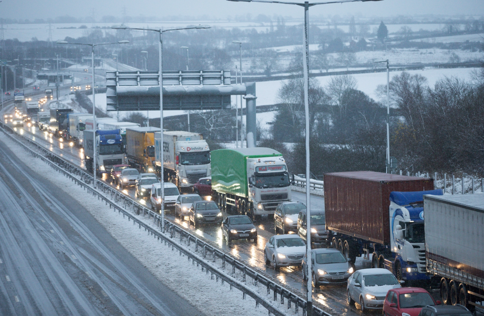 The freezing weather has caused huge road delays…