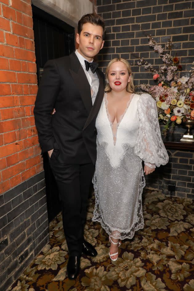 Luke Newton and Nicola Coughlan attend the Netflix BAFTA 2022 party in March. (Photo: David M. Benett via Getty Images)