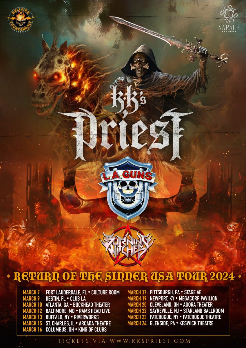KK's Priest Return of the Sinner U.S. Tour 2024 with L.A. Guns and Burning Witches