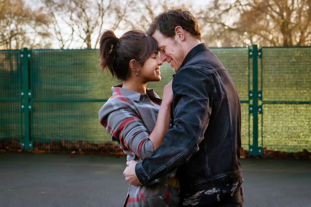 <p>Sony Pictures Entertainment/Courtesy Everett </p> Priyanka Chopra Jonas and Sam Heughan in 'Love Again,' 2023
